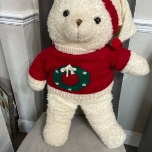 VTG JCPenney Holiday Plush Bear hat & sweater 26”